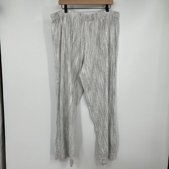 J JILL size 16 LINEN STRETCH Zinc Multi Striped Linen Blend Pants - Picture 6 of 9